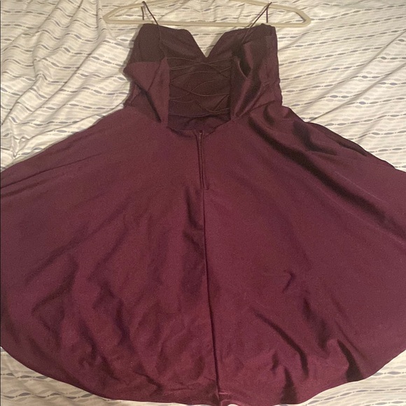 City Studio Dark Purple High Low Wrap Dress - Picture 3 of 7